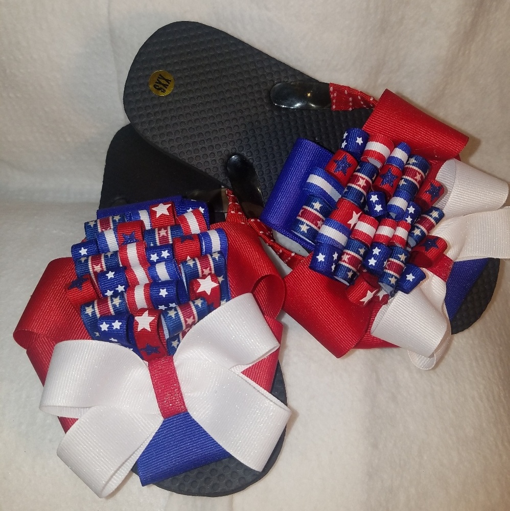 Custom designed flip flops and sport slides.